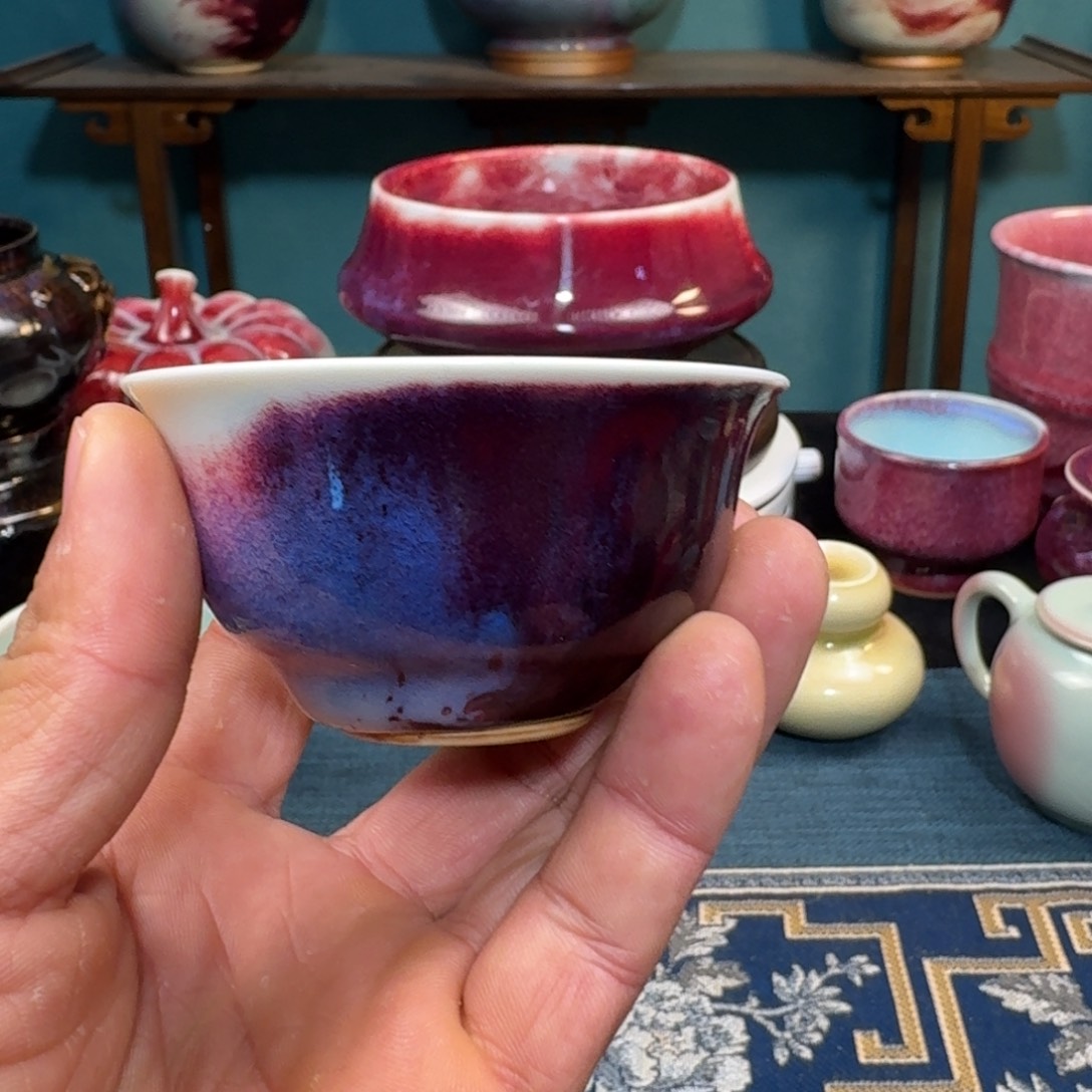 天***罡杯子陶入窑一色出窑万彩