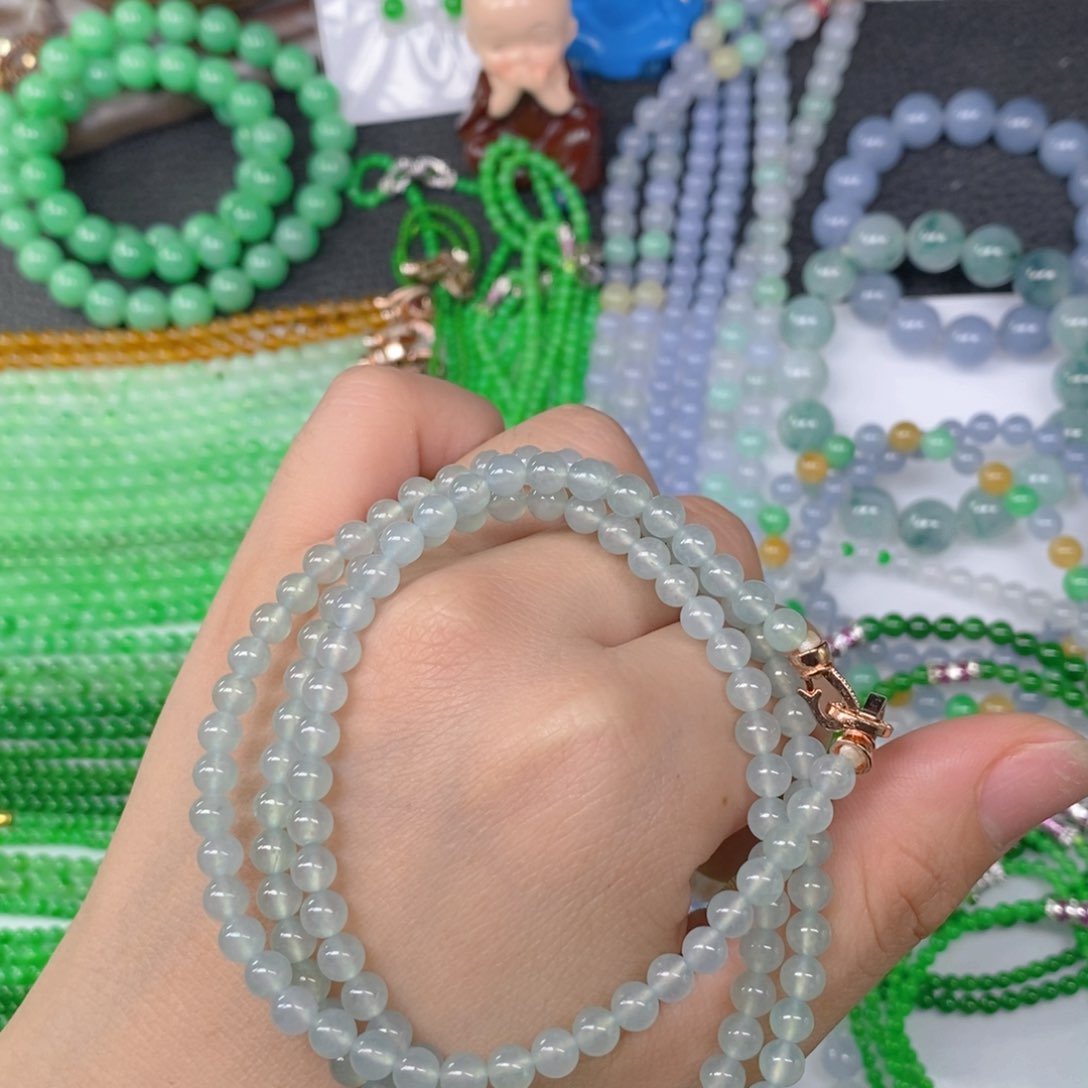 颈饰未镶嵌翡翠缅甸天然翡翠冰种项链5.2