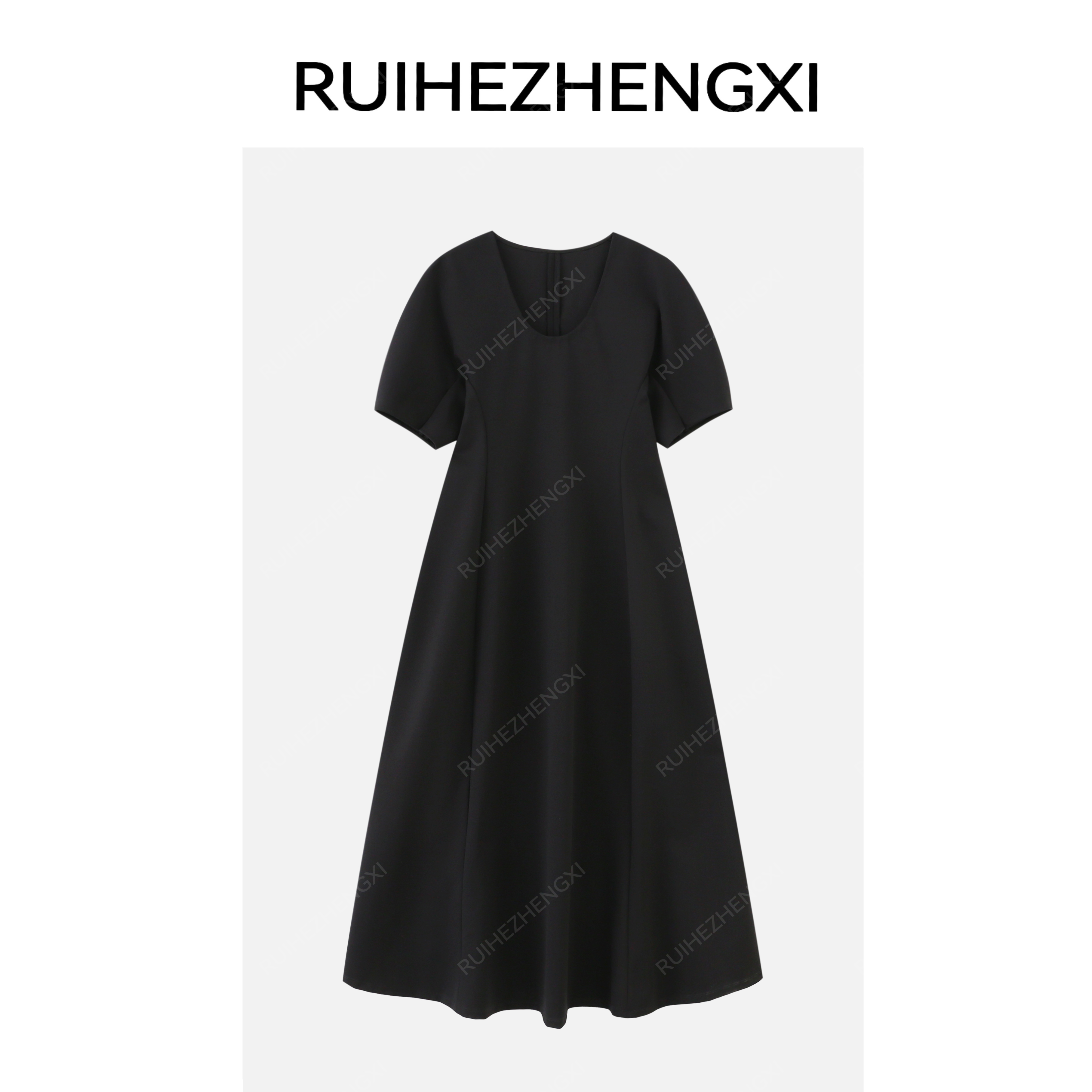 RUIHEZHENGXI | 瑞和正熙 “黑月光物语”廓形收腰连衣裙970322