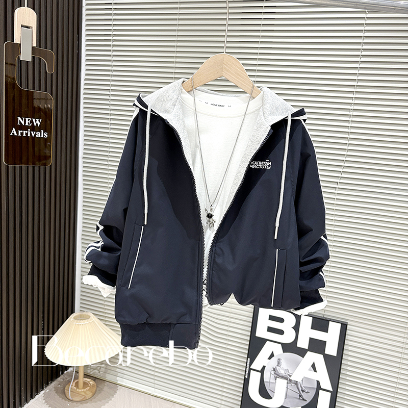 【两面穿】青少年童装男童秋装外套大童春秋痞帅炸街男孩冲锋衣服潮