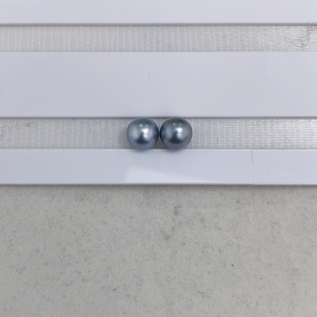 缘***起海水珍珠裸珠铂金灰裸珠8-9定制不退换