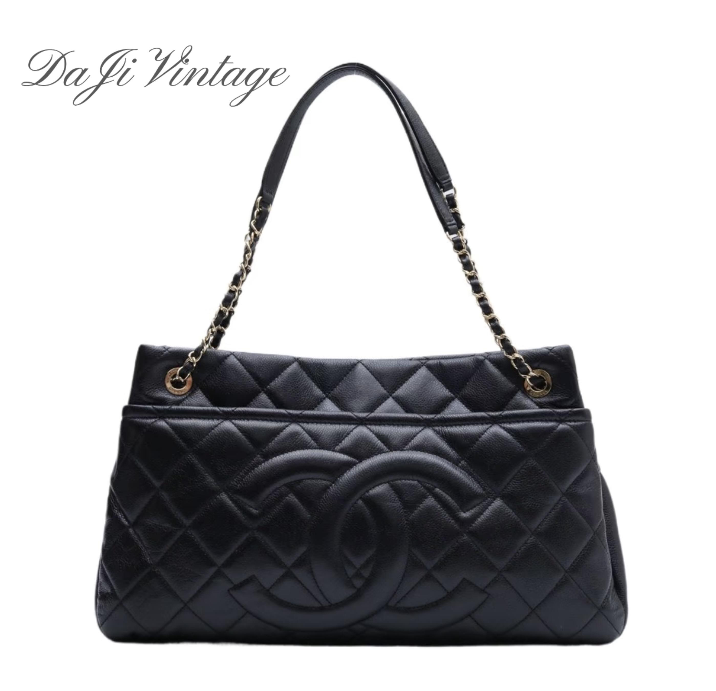 95新 Chanel/香奈儿 Chanel香奈儿黑金托特单肩包