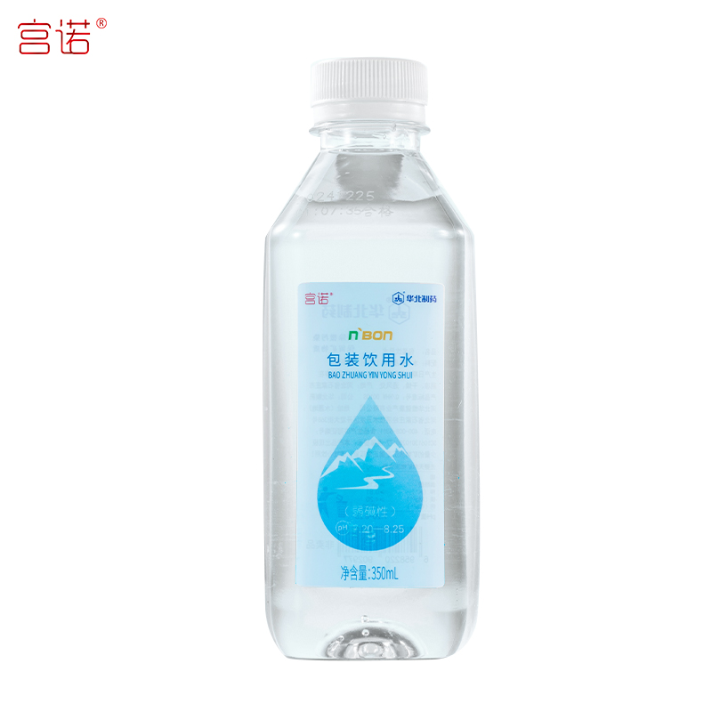宫诺华北制药碱性水天然饮用水苏打水弱碱性水 350ml/瓶