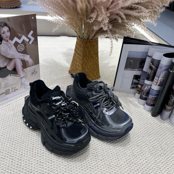 106-150玛莎玛索女新款厚底擦色做旧老爹鞋增高系带运动大棉