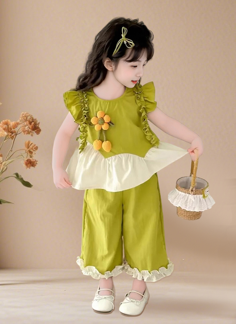 新款女童夏季薄款套装清爽舒适时尚潮流宝宝衣服可爱洋气两件套