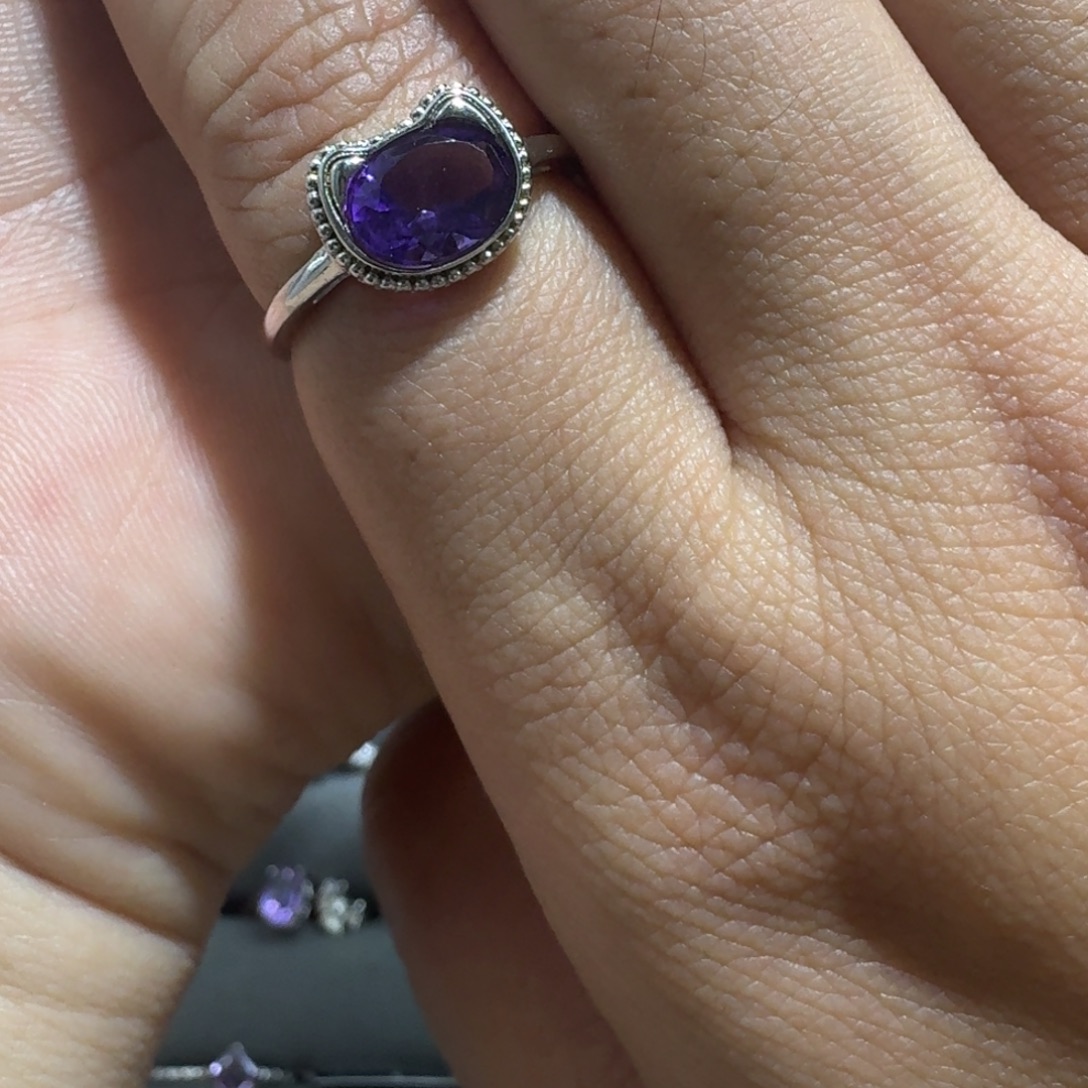 银S925镶嵌戒指水晶