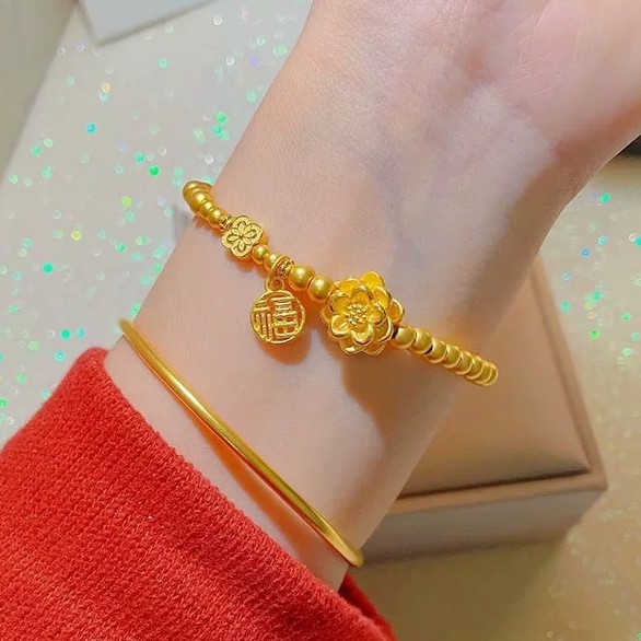 铜合金手链 （齐姐专属）福满莲花手链时尚轻奢小众精致百搭0015