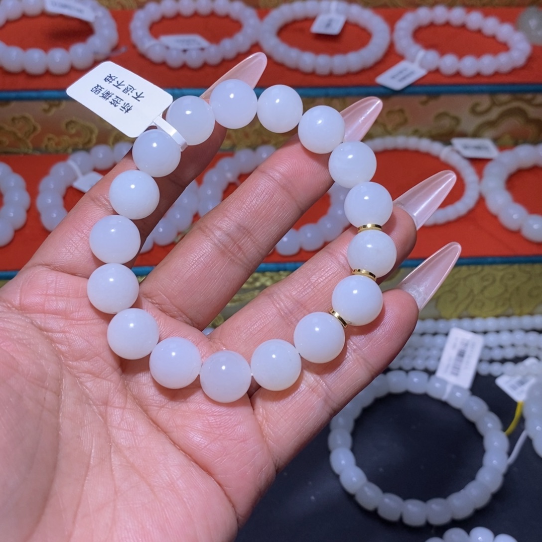 和田玉未镶嵌手串卡12