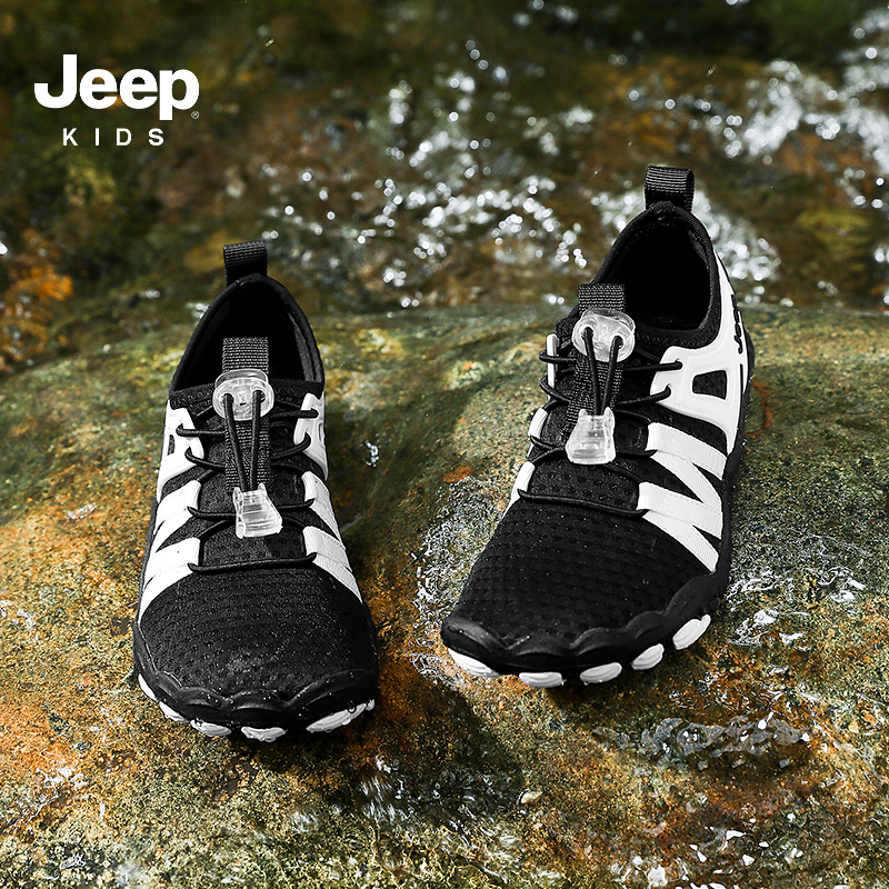 Jeep运动男童休闲夏季防滑包头宝宝透气软底镂空大童小童耐磨凉鞋