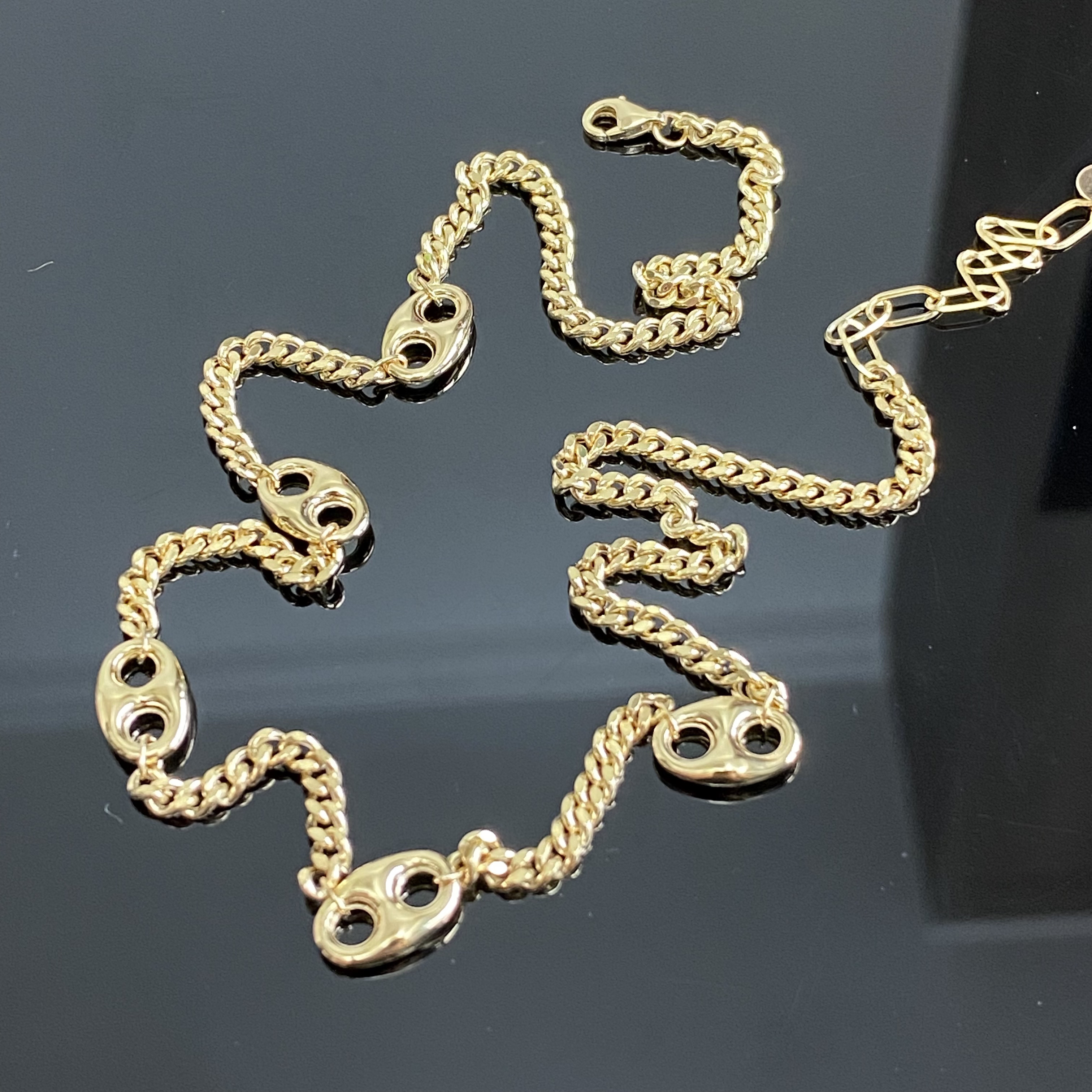 重金进口淡金色18k猪鼻子项链 轻奢欧美百搭气质时尚简约中古