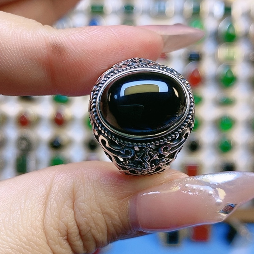 【闪购商品】玛瑙/玉髓戒指银S925镶嵌