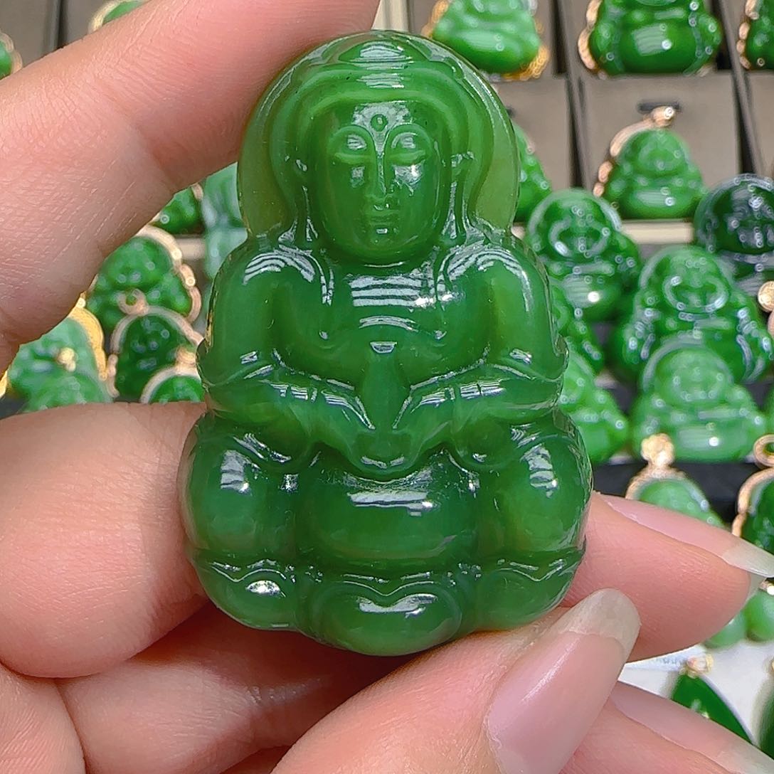 和田玉（碧玉）吊坠(不含链)未镶嵌