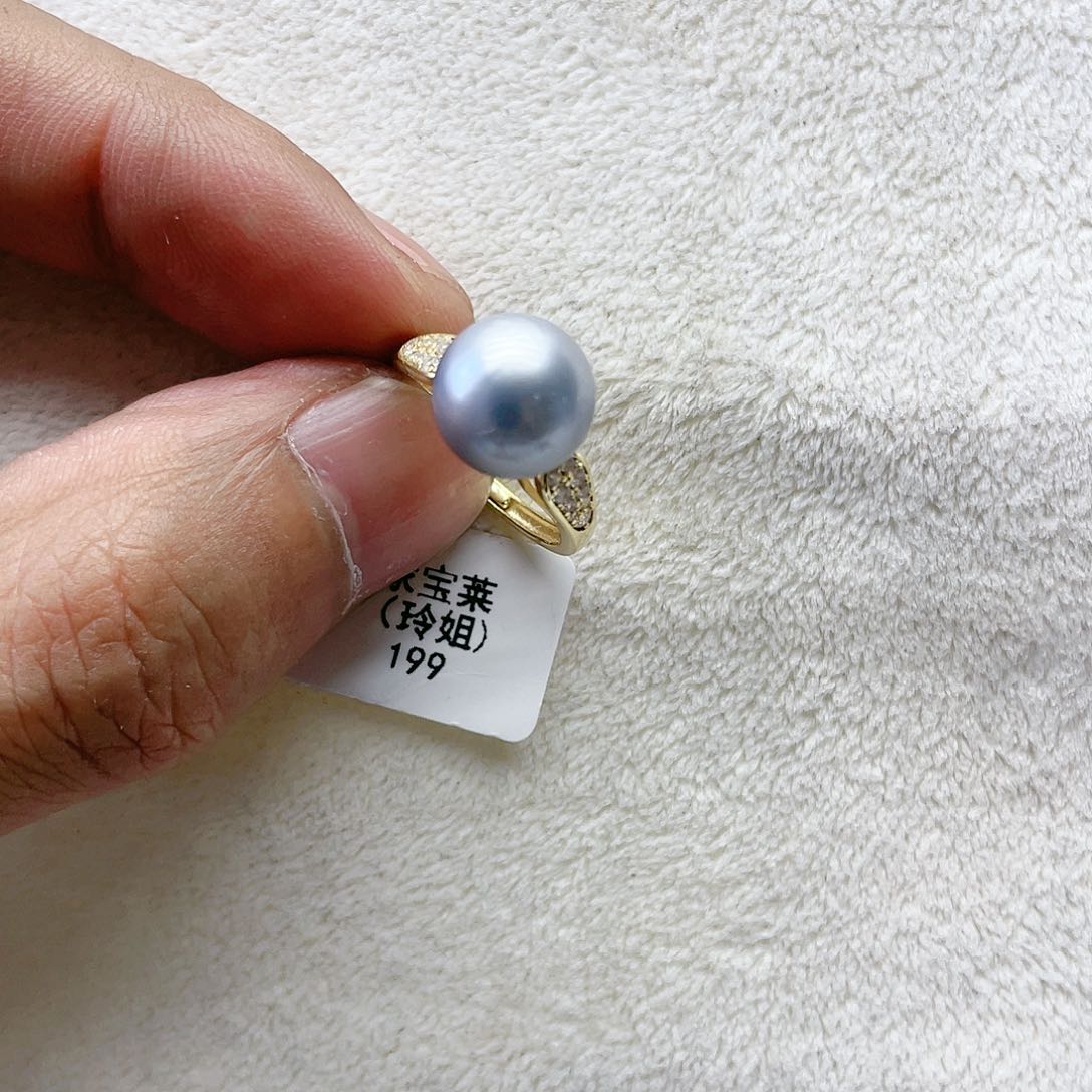 海水珍珠戒指银S925镶嵌