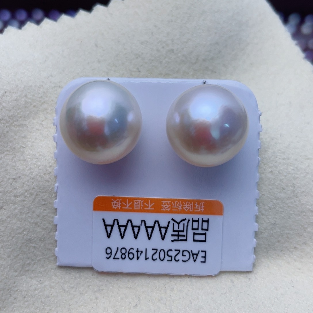 淡水珍珠耳饰银S925镶嵌W15