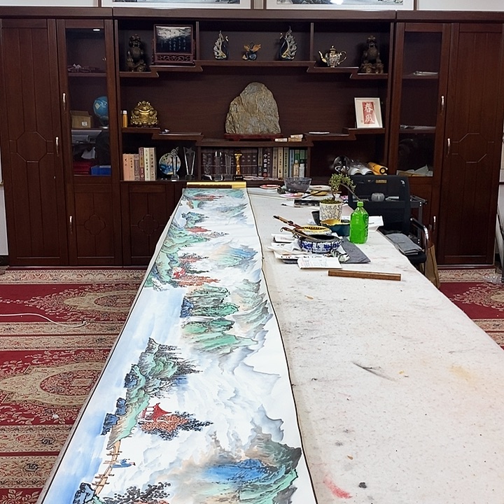 书法豆树隶 精品国画 长卷