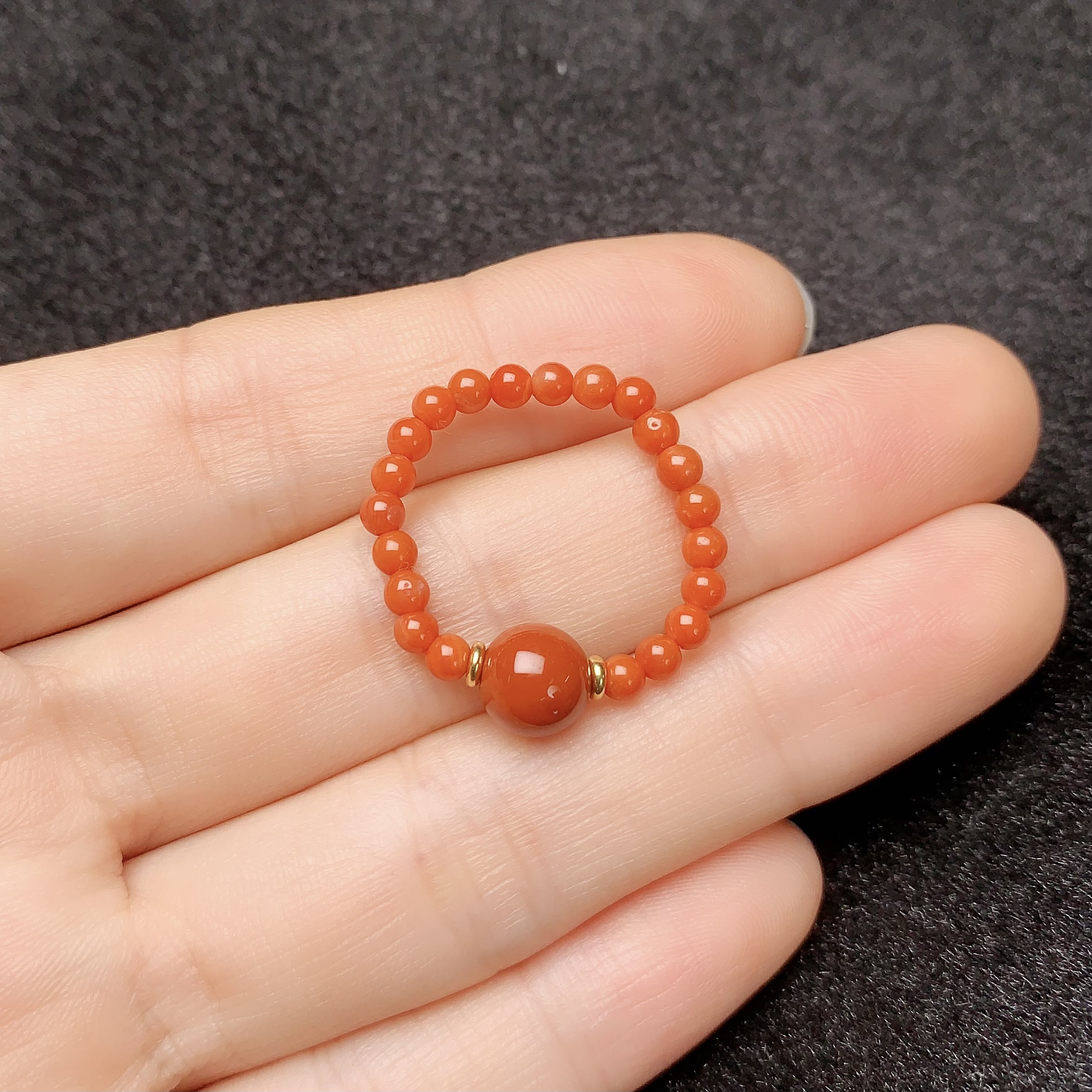 【 可瑞斯珠宝】赤瑾天然南红玛瑙戒圈时尚多样性发1 D1957