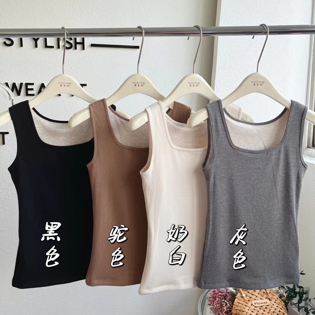 背心方领加绒加厚
