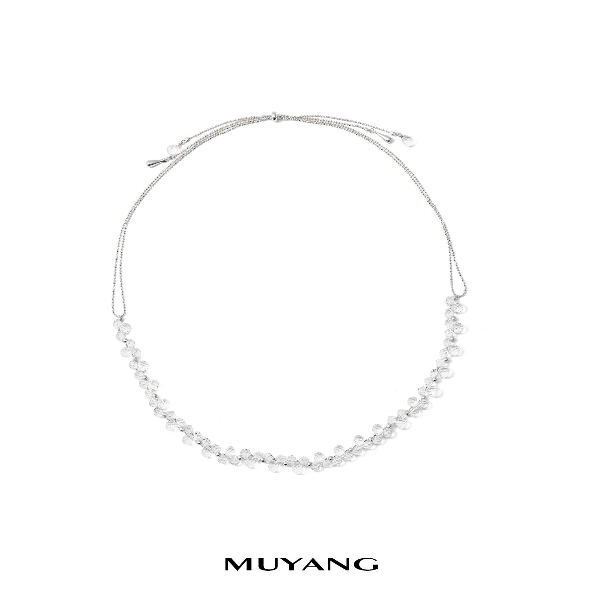 muyang/慕阳 铜合金琉璃项链 气质时尚编织手工简约沐璃项链小众