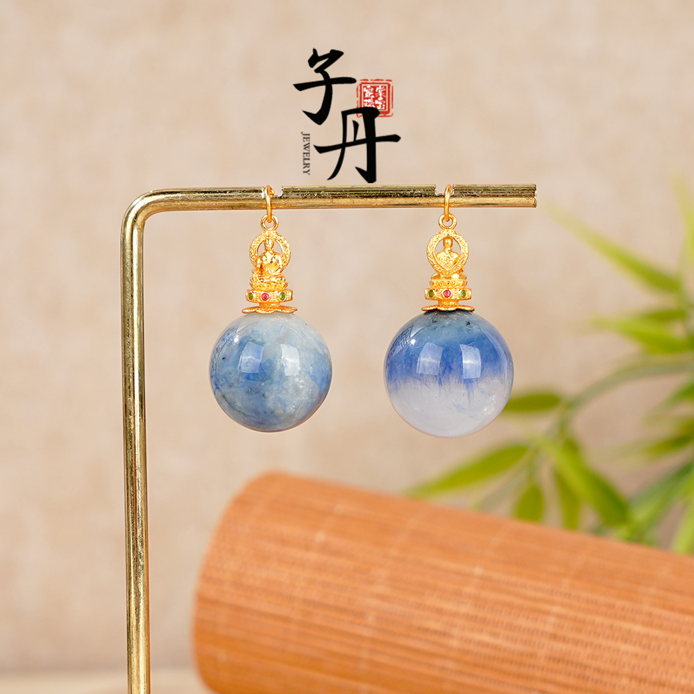 【子丹晶缘】蓝兔毛DIY吊坠（多样性发/发一条）C5-575