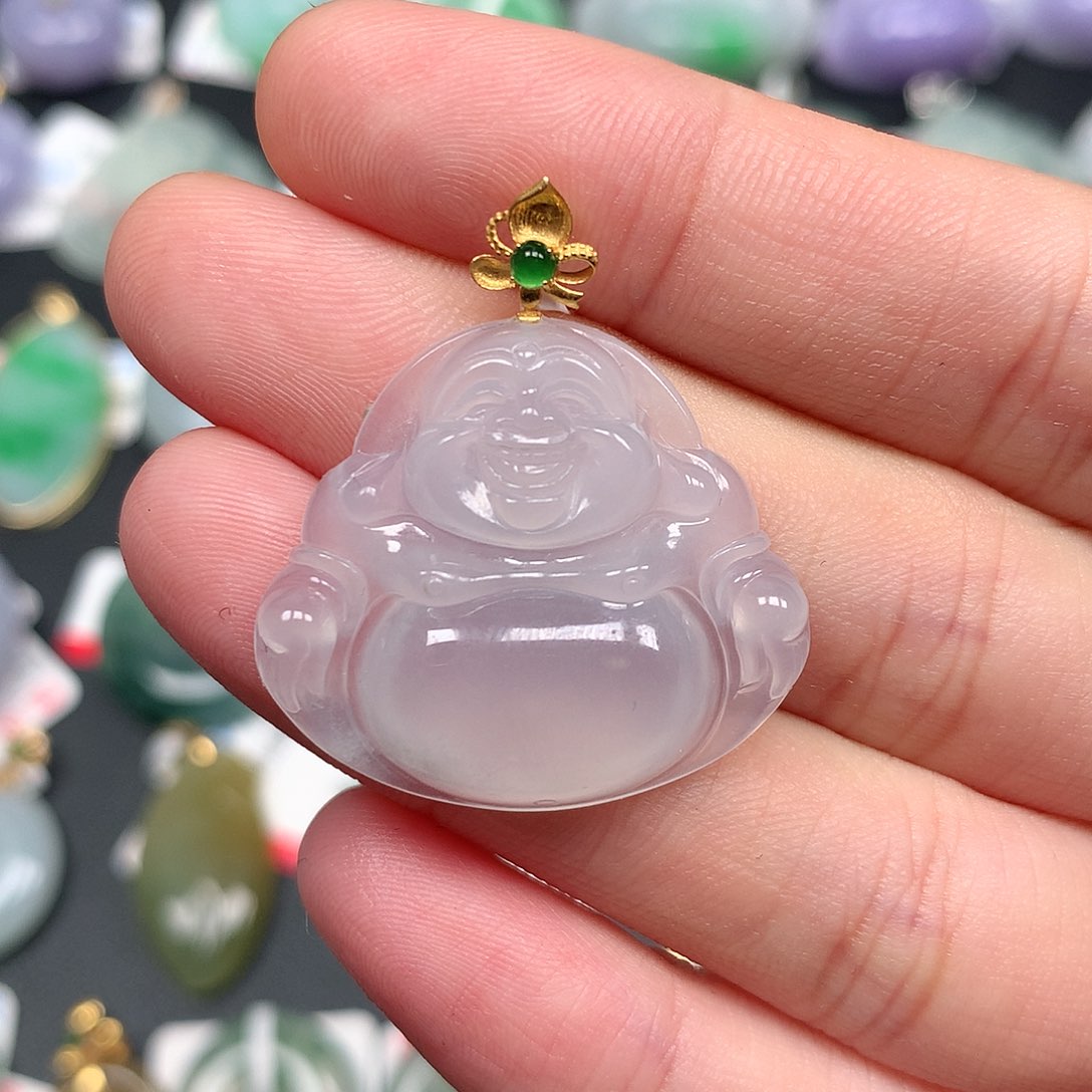 颈饰18K金镶嵌翡翠翡翠吊坠