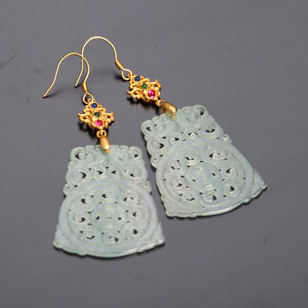 250329125/博古通今/集古藏今/翡翠-耳坠/古董首饰