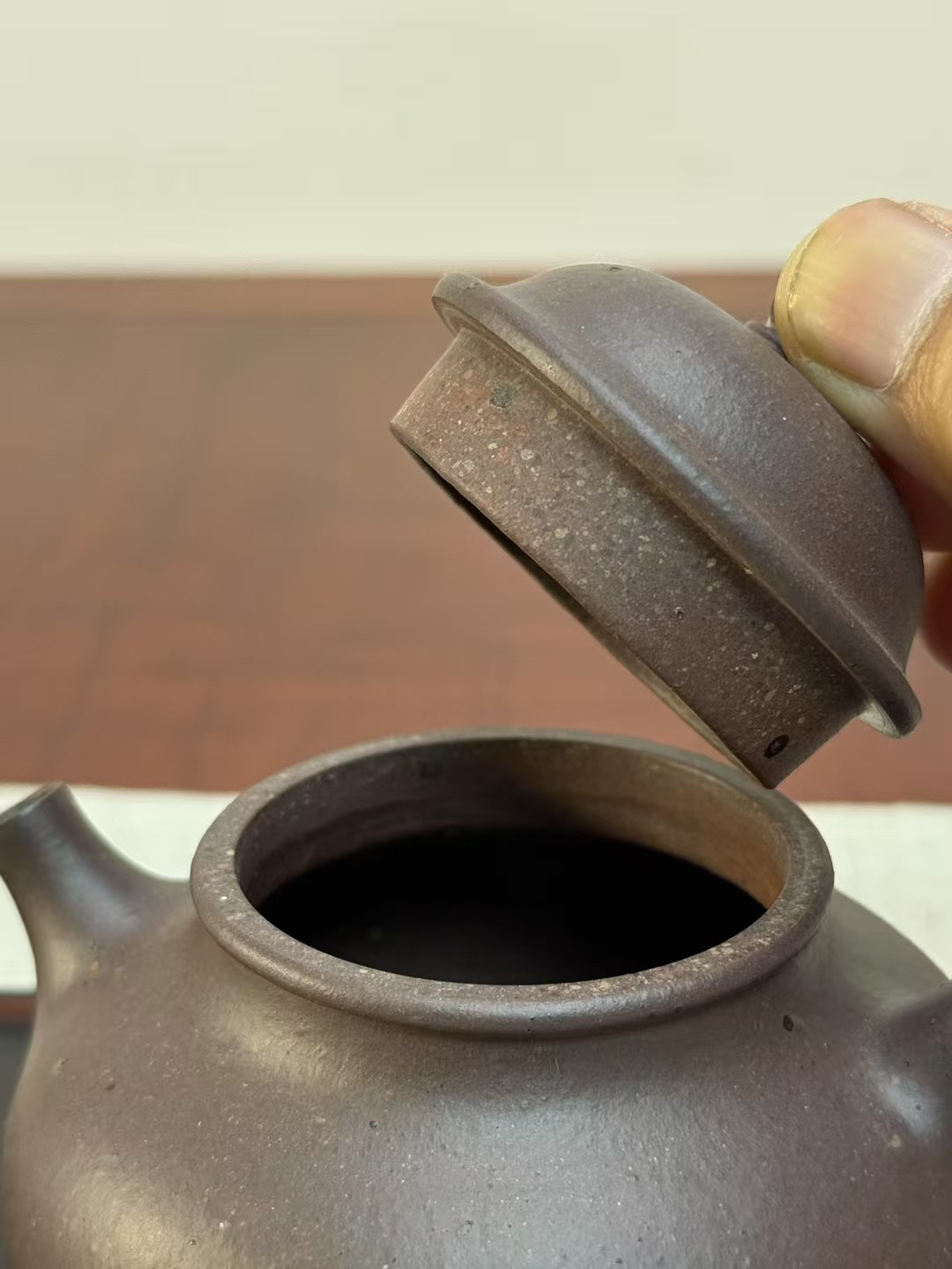 宜兴紫砂壶鸡眼紫泥容天壶30目手工泥全手工制作，茶壶茶具手制