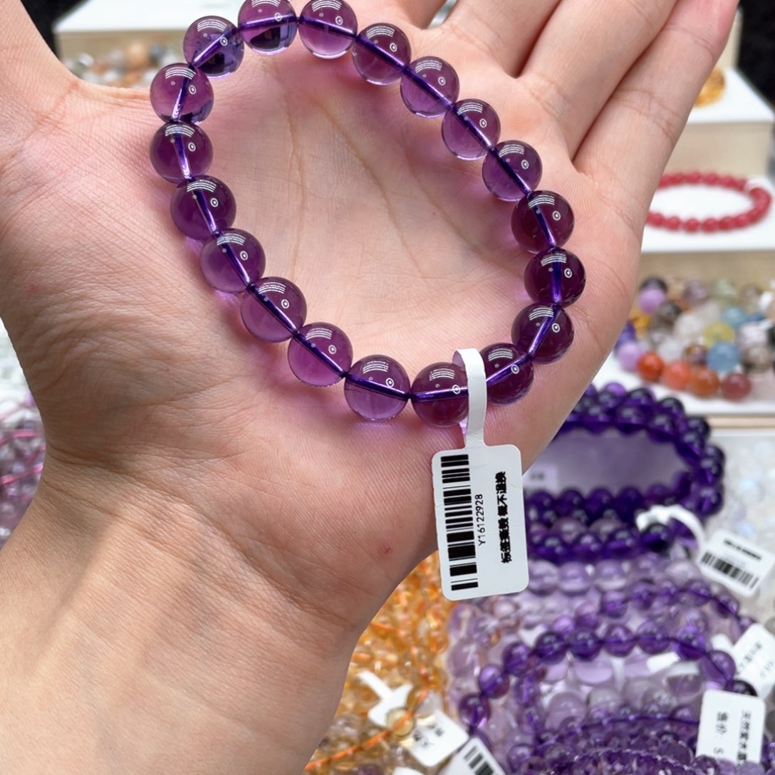 水晶手串未镶嵌紫水晶10.7