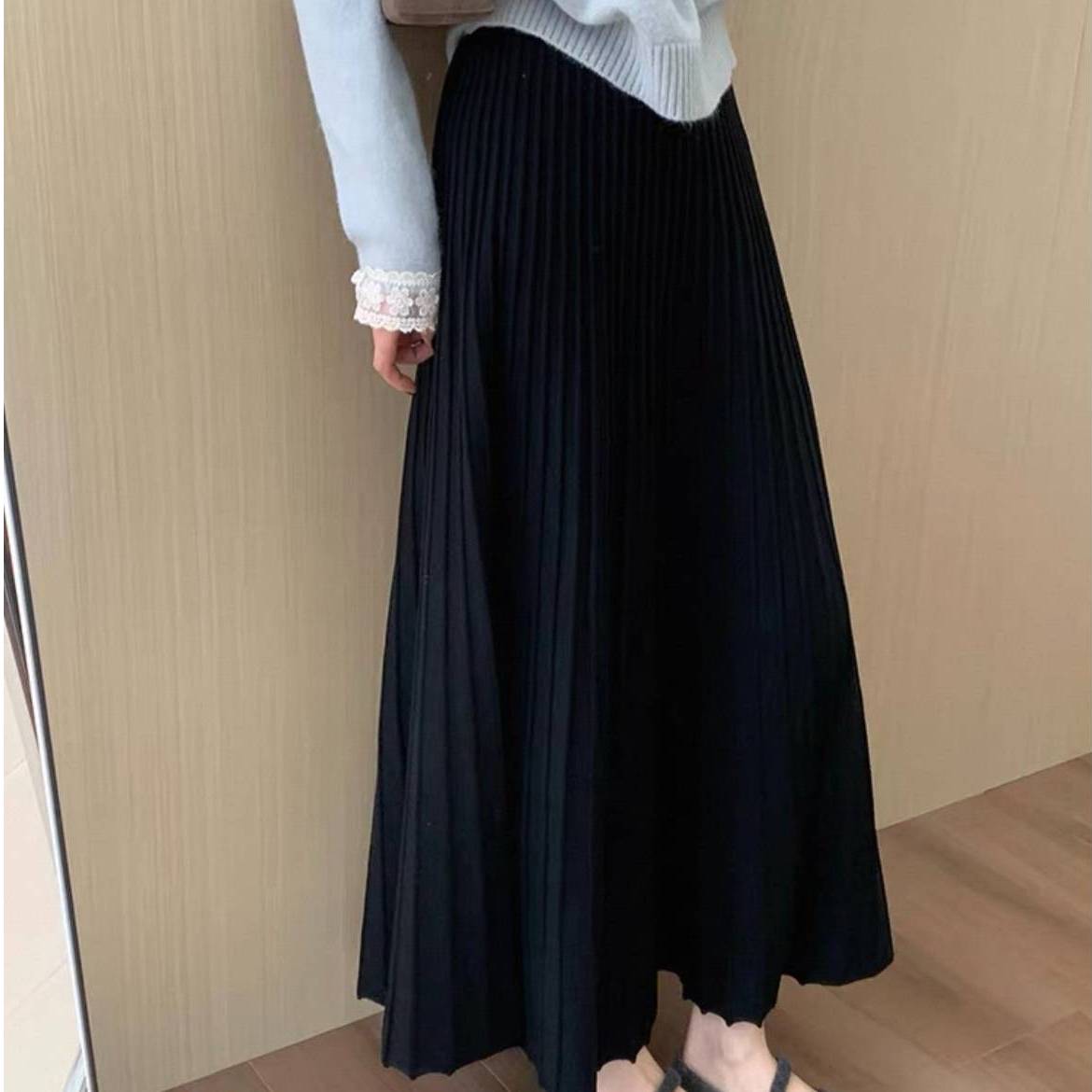 飞飞家1风琴裙~秋冬针织半身裙！550克-85cm 弹力腰#半身裙K178