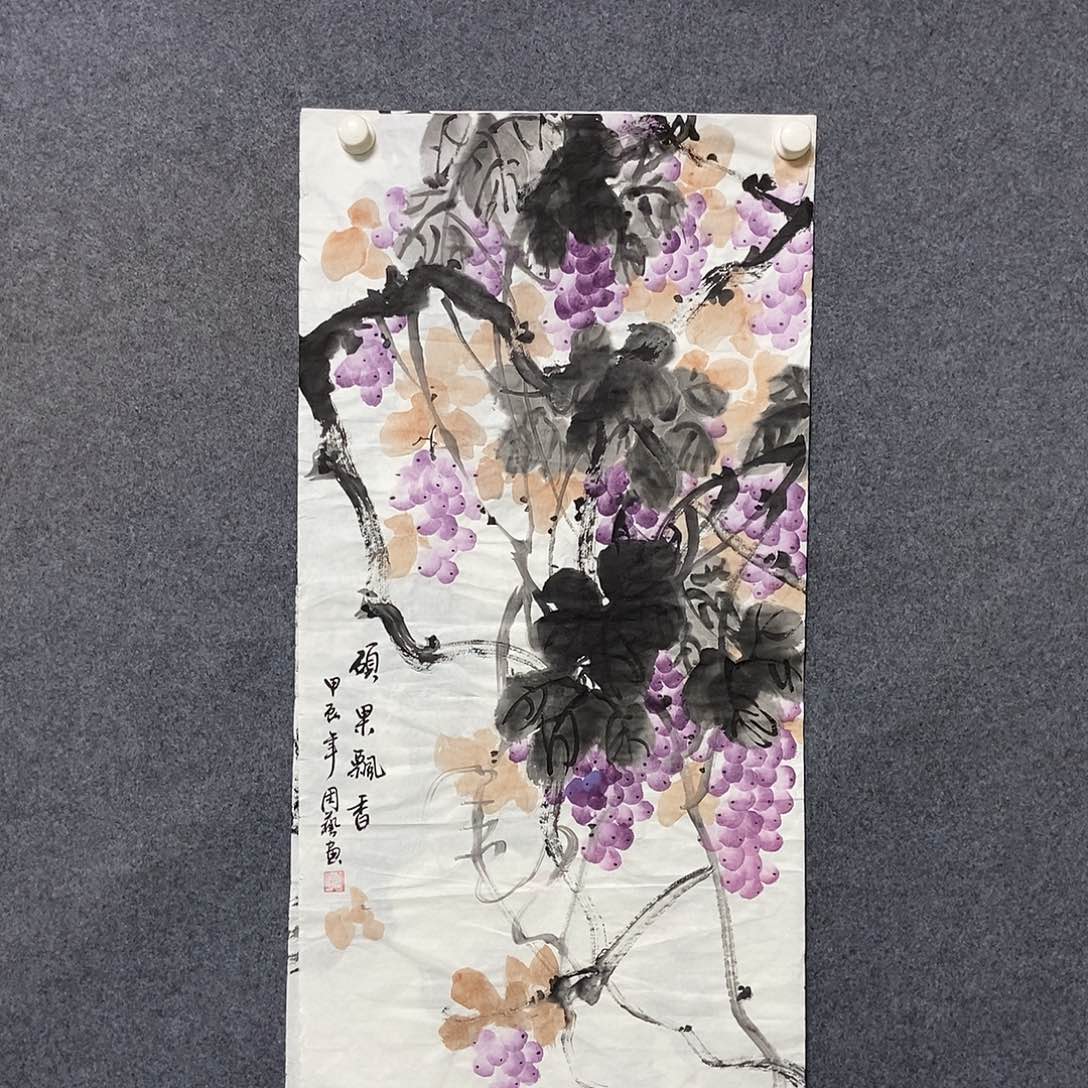 国画三尺花鸟一副