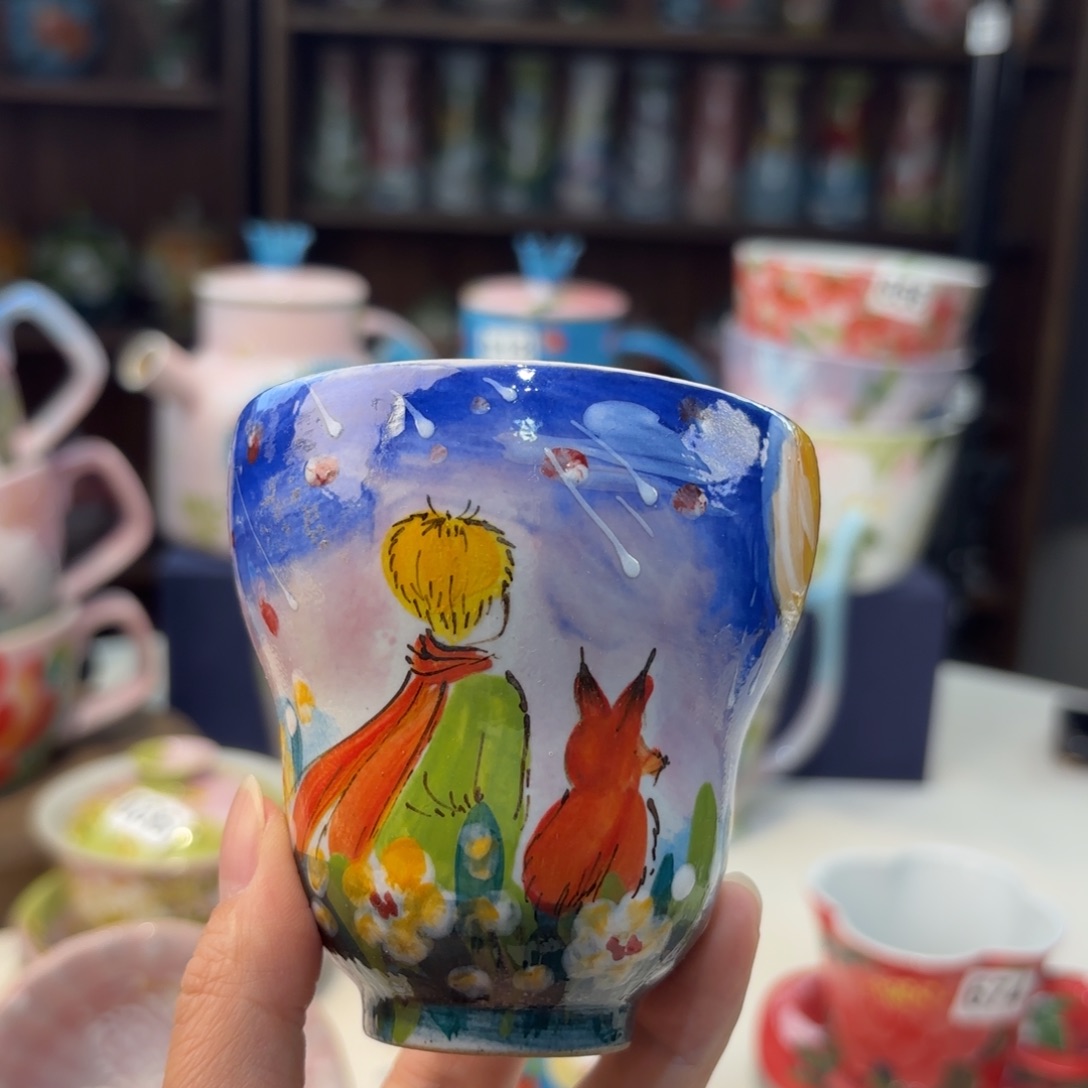 瓷片景德镇手绘高温釉下彩陶瓷茶具