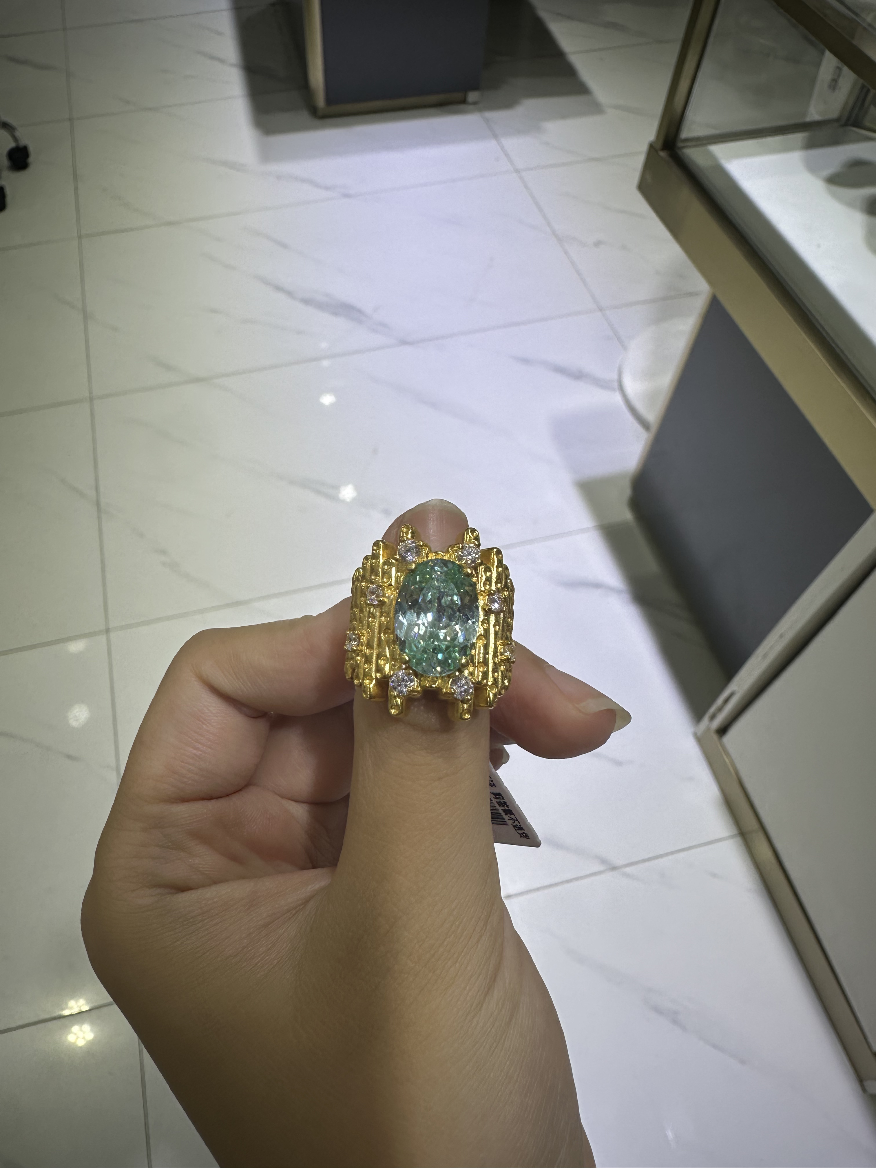 黄金足金999镶嵌戒指4.74克