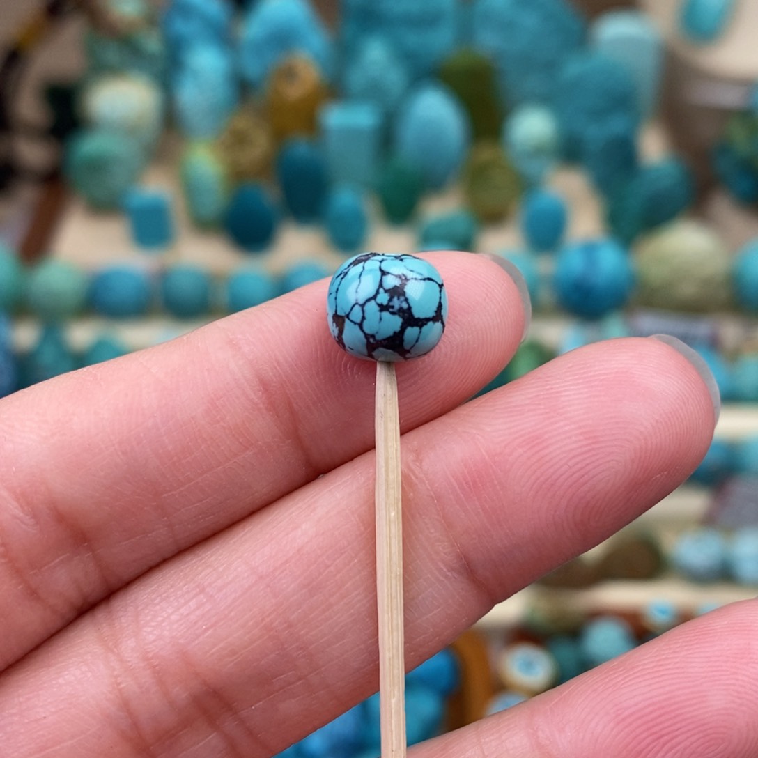 绿松石珠宝奇石未镶嵌8.6mm