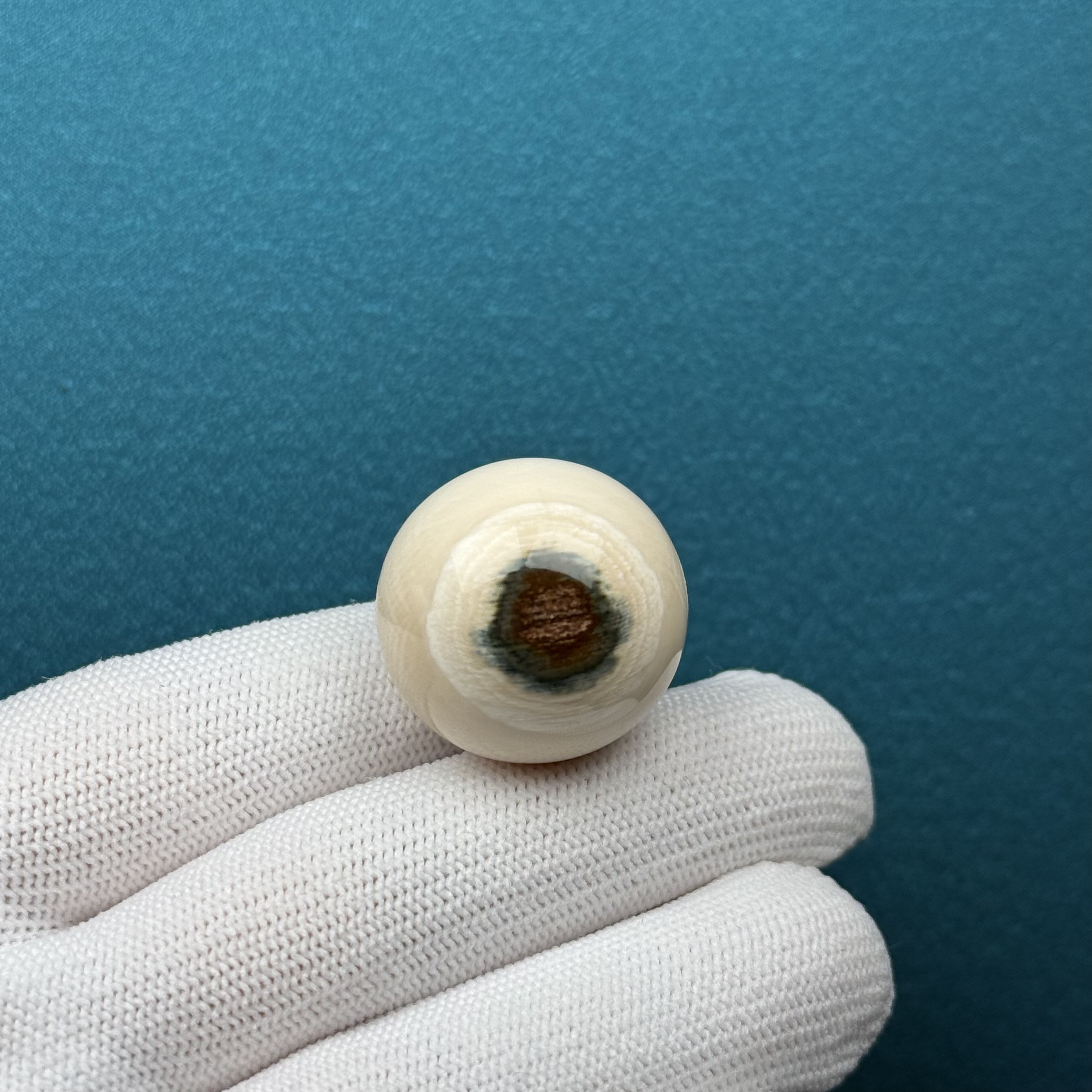 K32-37天然猛犸牙 蓝眼睛单珠24mm支持复检假一罚十