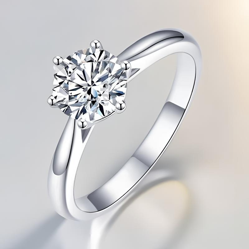 实验室培育钻石1ct周家经典婚戒IGI认证求婚戒指情侣女款人造钻石