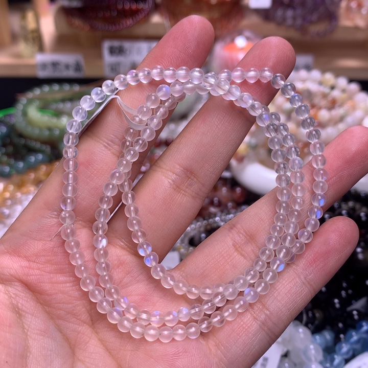 未镶嵌手串水晶3.8蓝月光