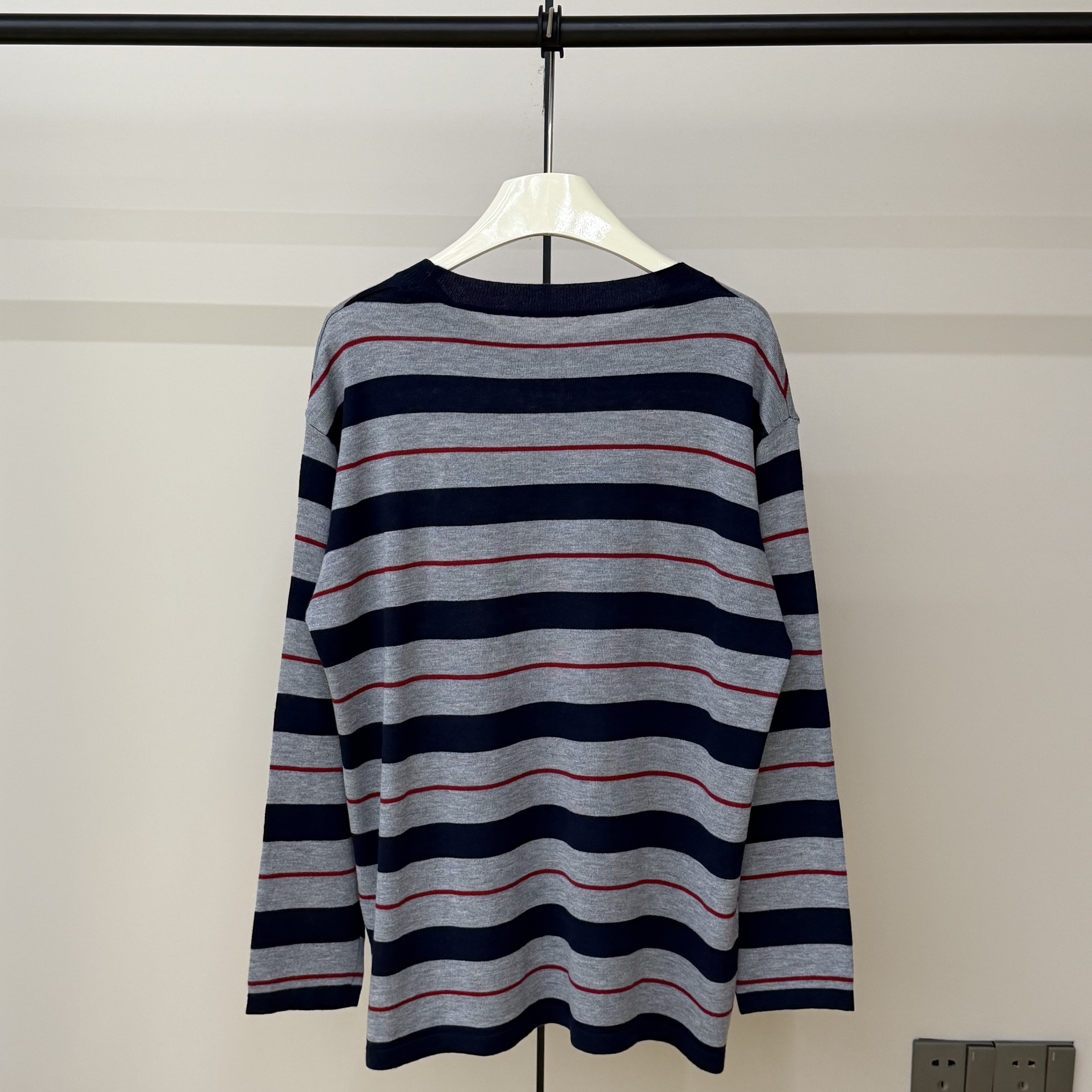 【YIHAN】5655 时尚休闲百搭圆领条纹套头毛针织衫