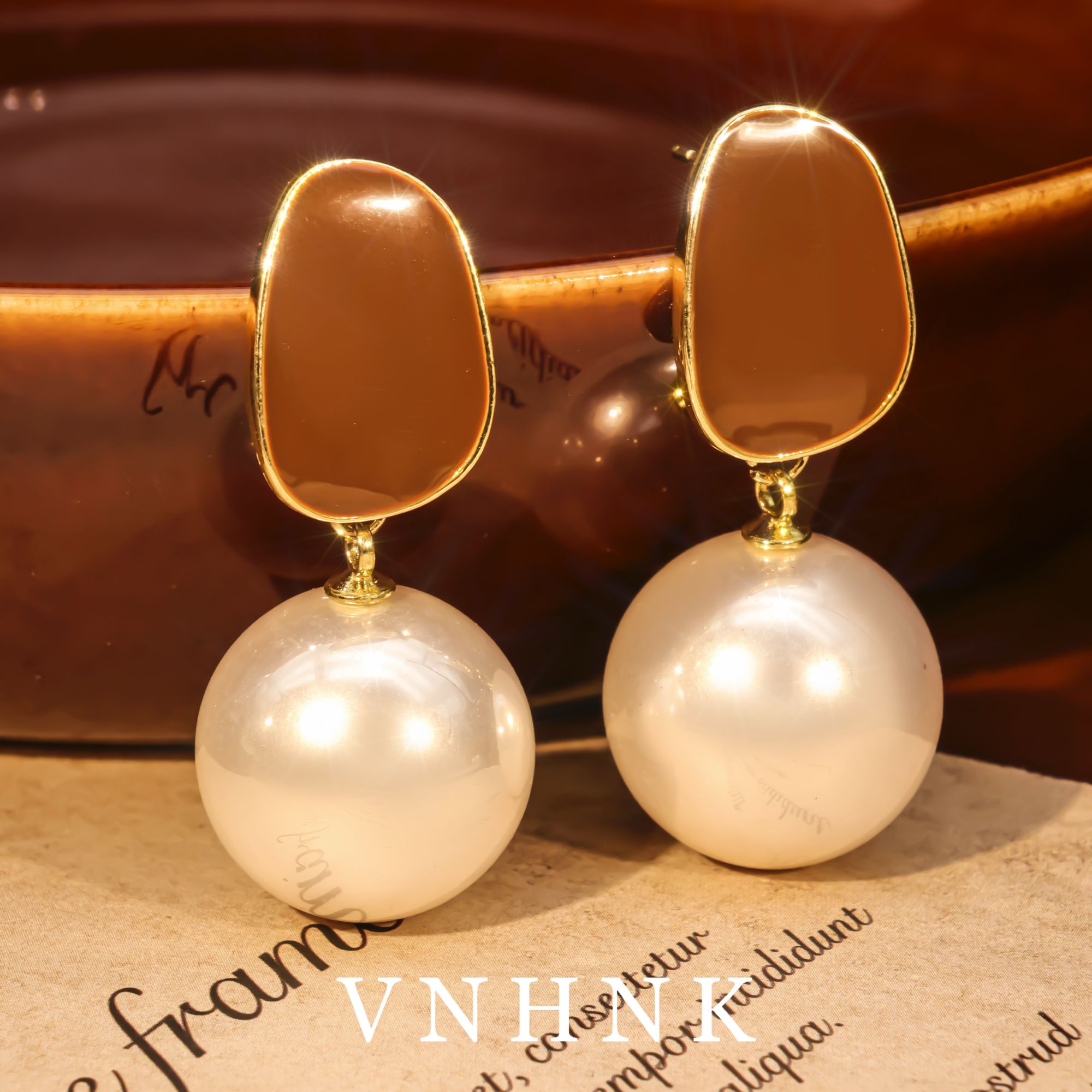 铜合金仿珍珠耳饰 美可儿  C330 白色(20mm)气质时尚百搭耳环预售