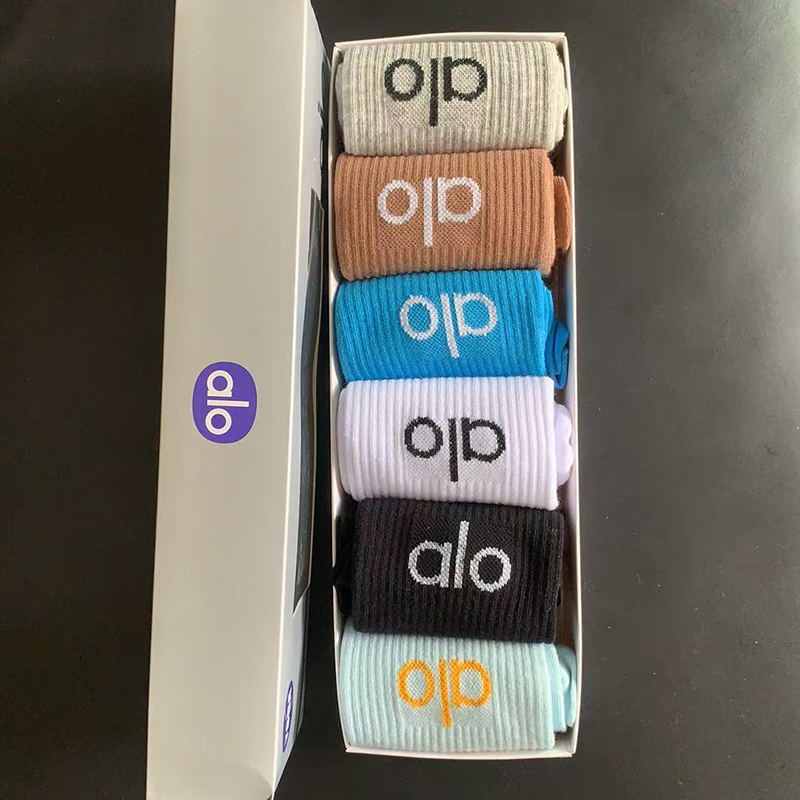 ALOALOyoga瑜伽袜运动袜休闲袜中袜男袜女袜百搭盒装中筒