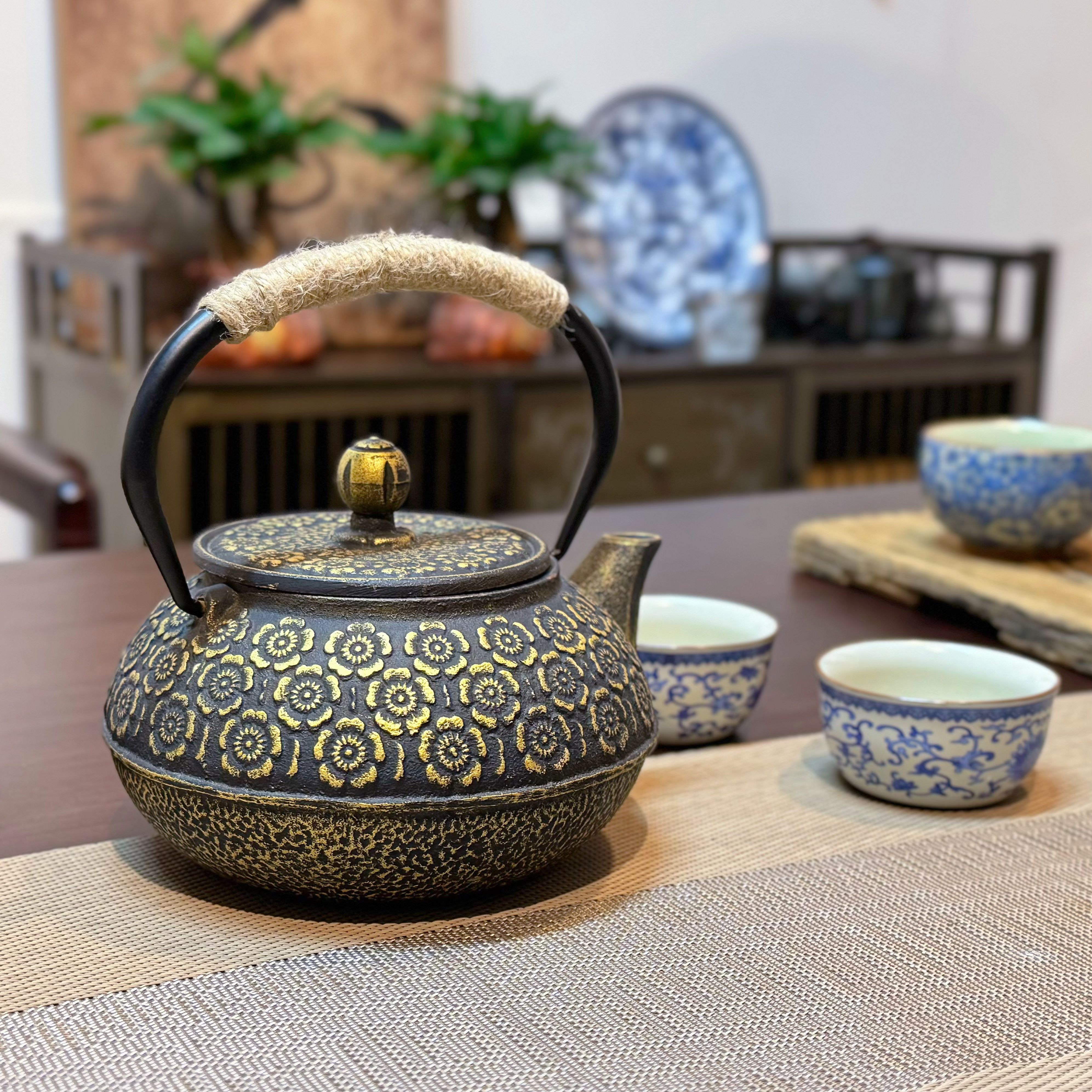 [金色樱花]茶壶泡茶壶铸铁壶烧水壶
