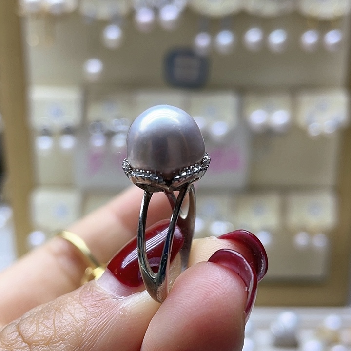 淡水珍珠戒指银S925镶嵌