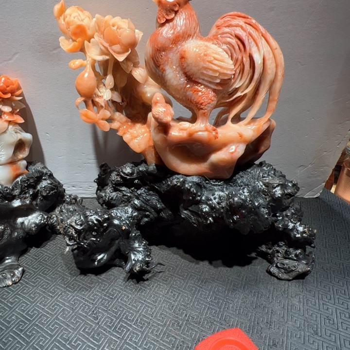 寿山石拂**景摆件工艺品