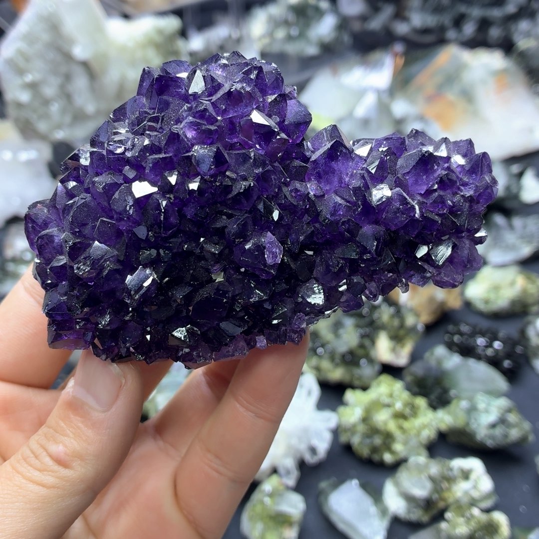 石材超闪帝王紫晶簇