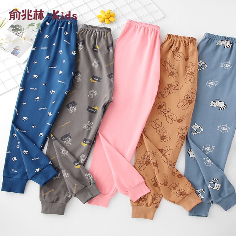 加肥加大【俞兆林胖童】纯棉秋裤男孩秋冬季打底裤初高中学生棉线裤