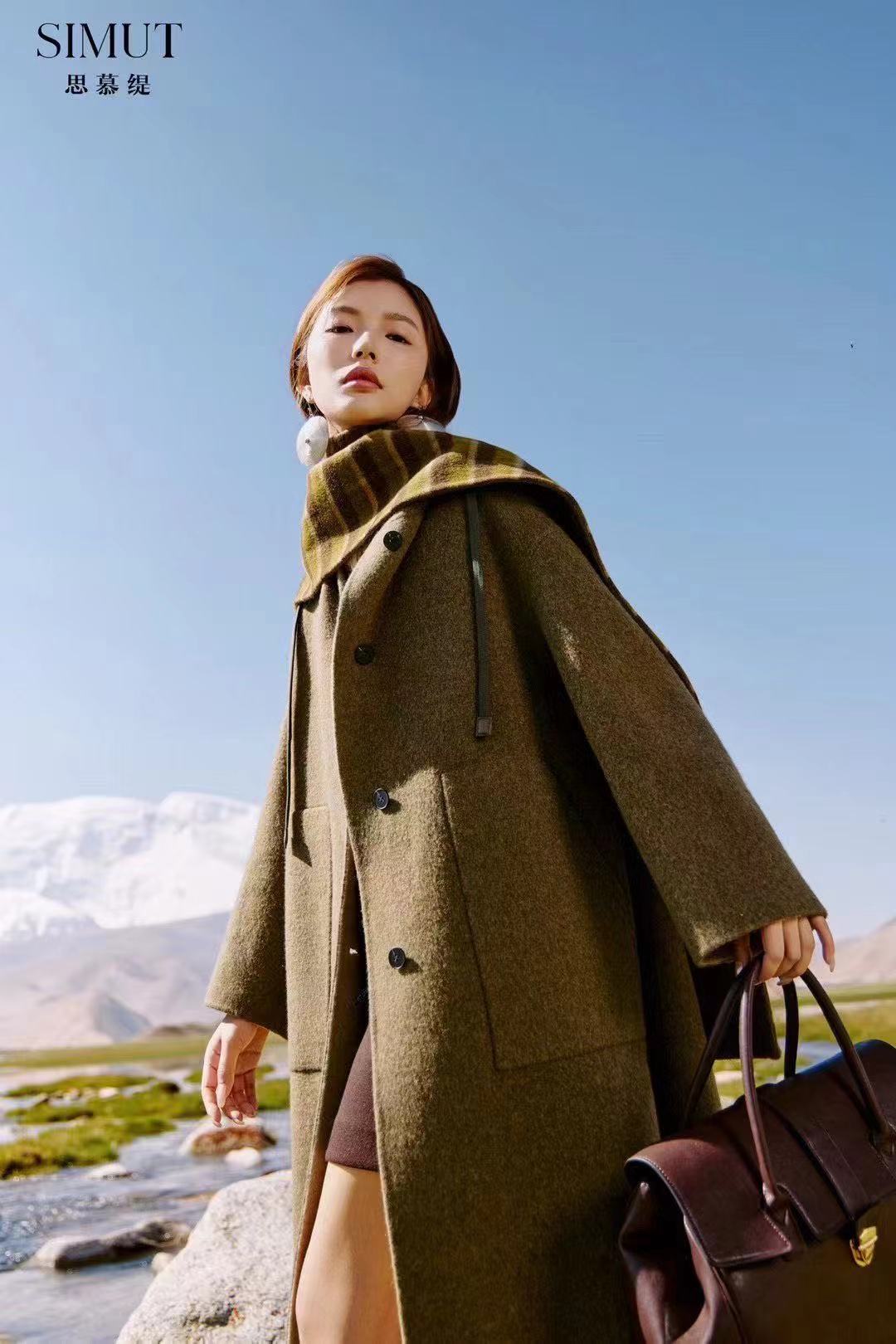 思慕缇2025女装冬季新款毛呢外套 时尚高端女装毛呢大衣