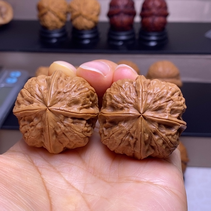 把件文玩核桃聚宝盆四楞37