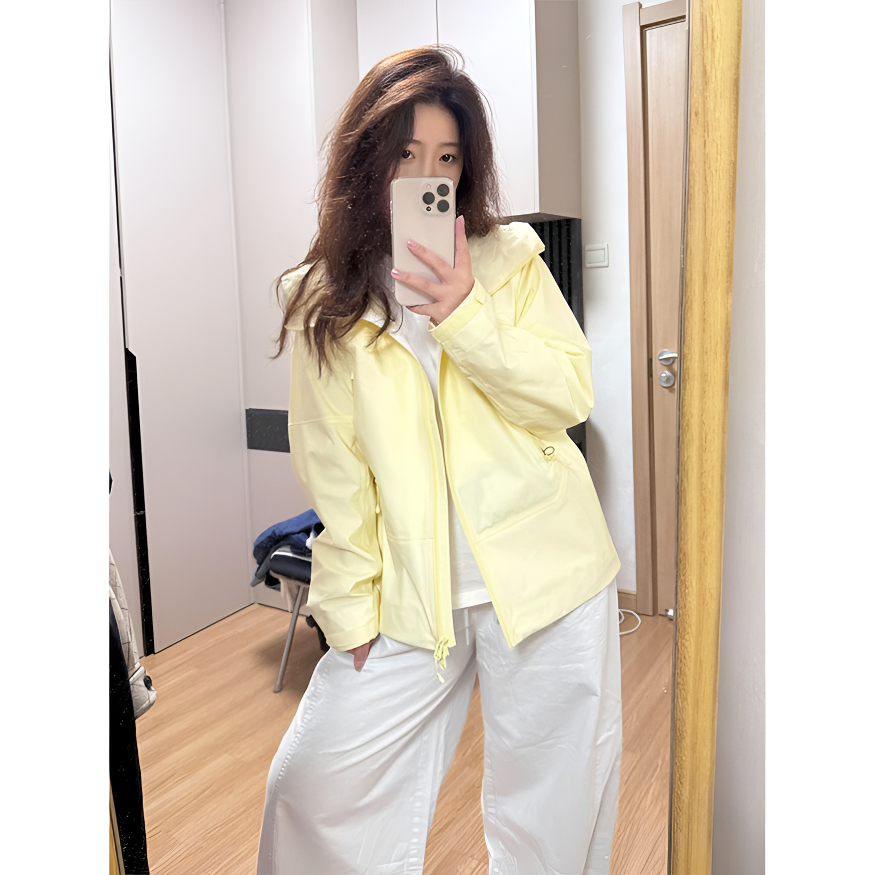 芙沿黄色冲锋衣外套女2025新款三合一户外防风超好看多巴胺登山服