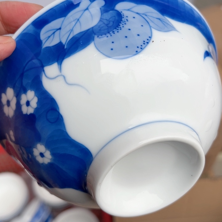 杯六寸手绘微瑕一个