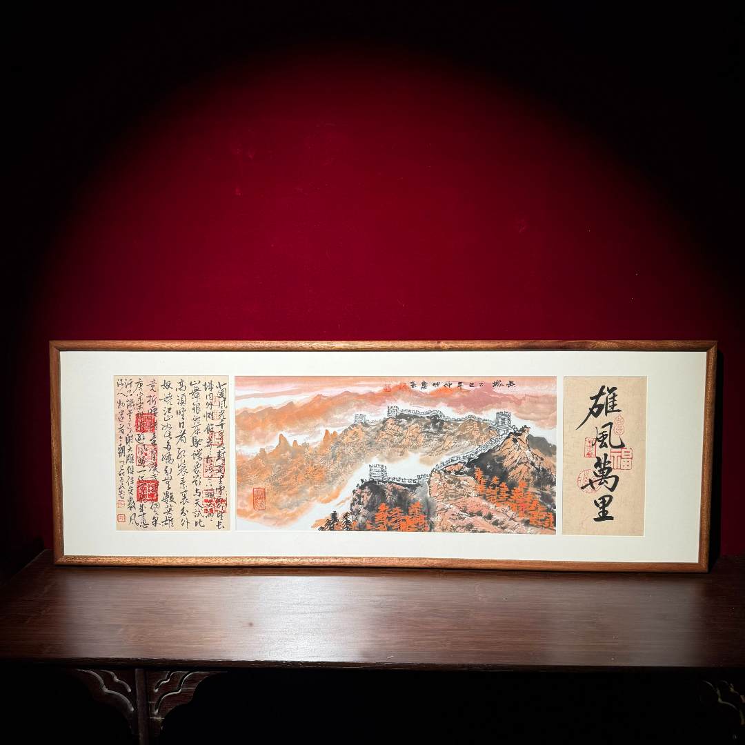 42《雄风万里》老师亲笔手绘 真人设计精品 画框