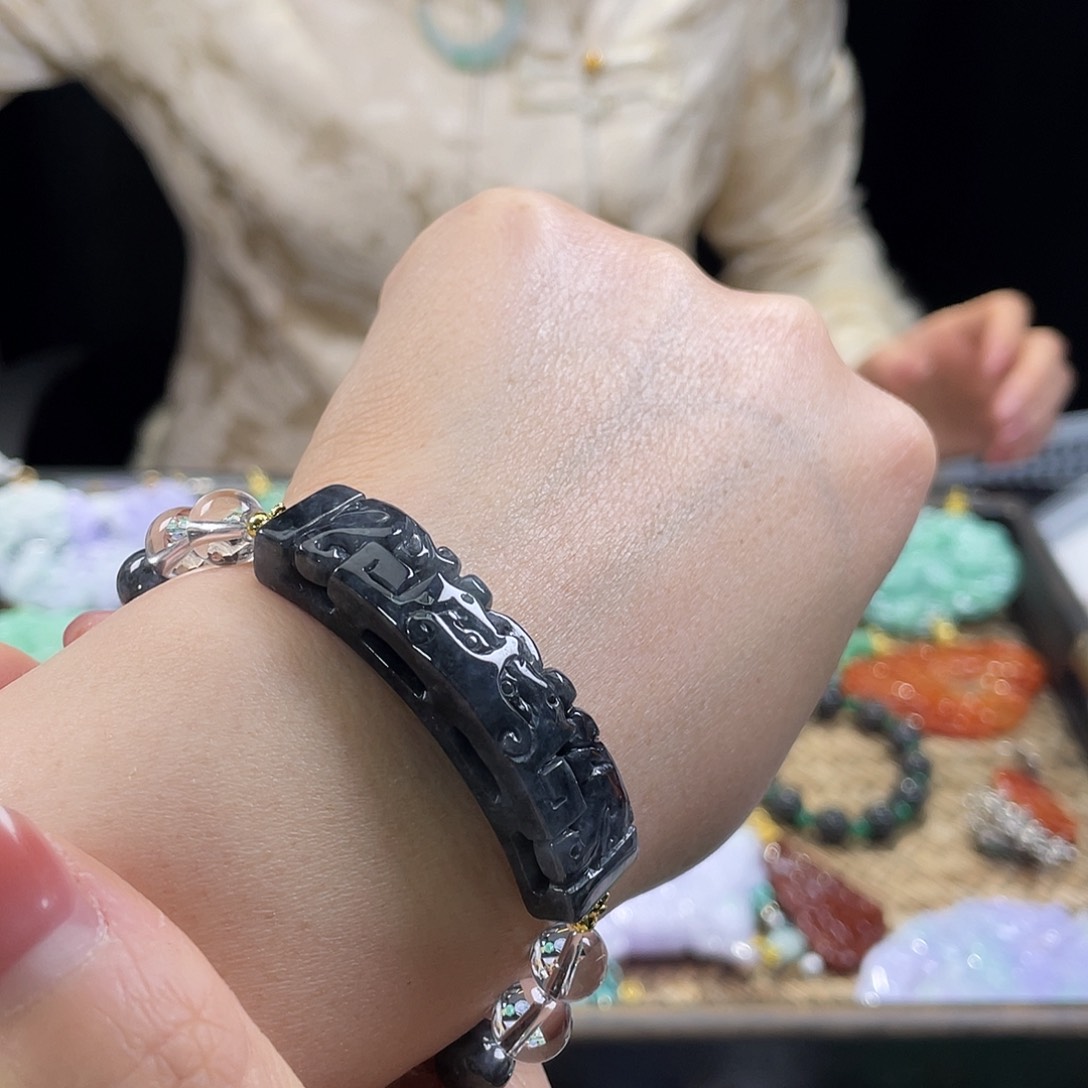 翡翠手链未镶嵌代编织