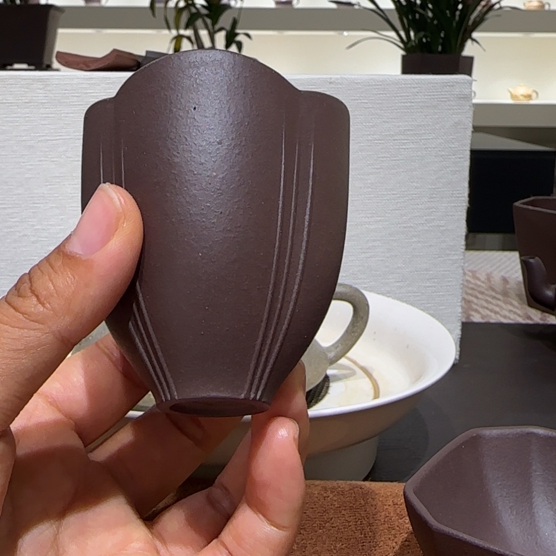 紫砂茶杯五号井紫泥小杯子泥料体验款